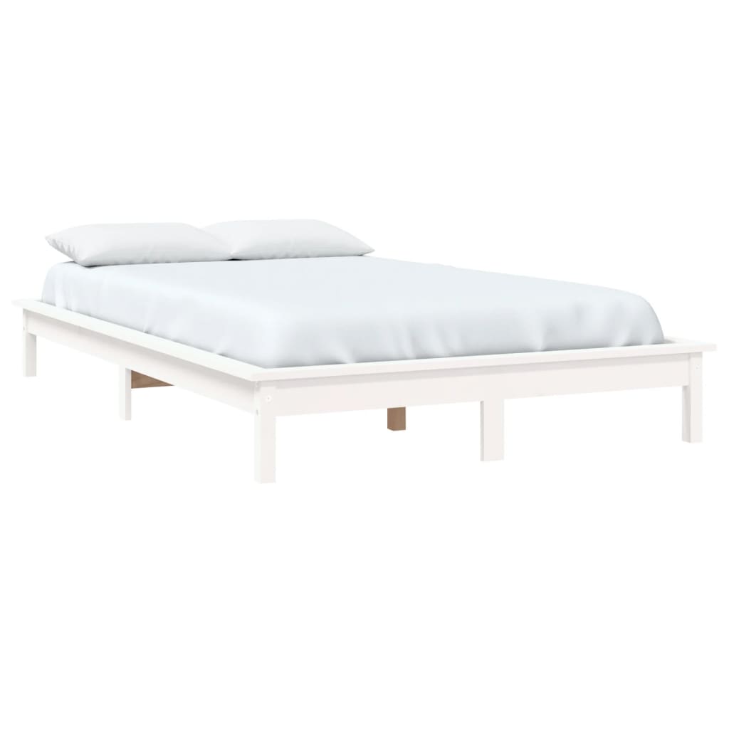 Solid Wood Bed White 180 X 200 Cm Pine
