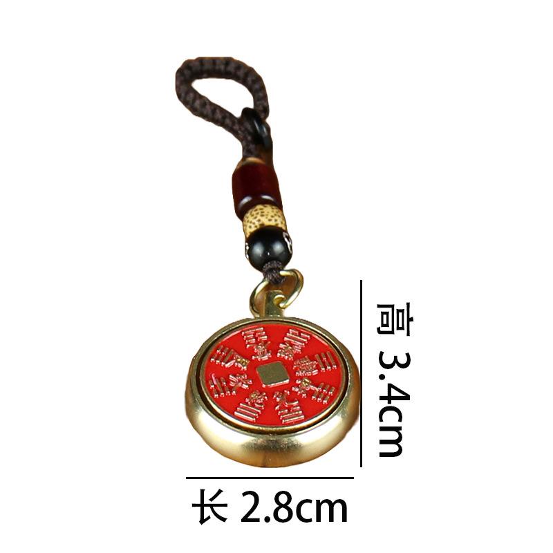 Brass mountain ghost money transfer keychain pendant men's bag pendant pure copper red oil gossip mountain ghost transfer pendant