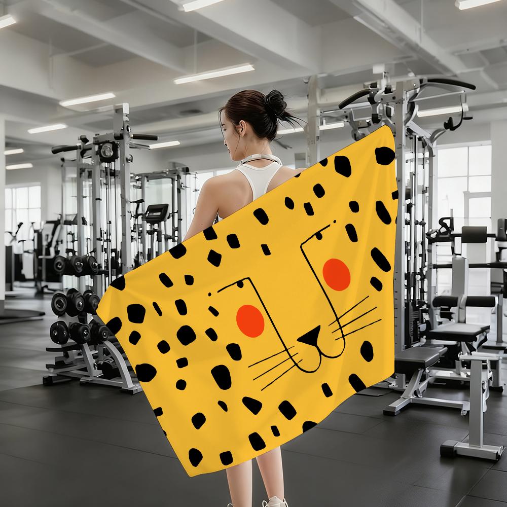 Nordic Cute Tiger Expression Towel Shower Sauna Travel Spa Quick Dry Gym Accessories Soft Large Beach Towels