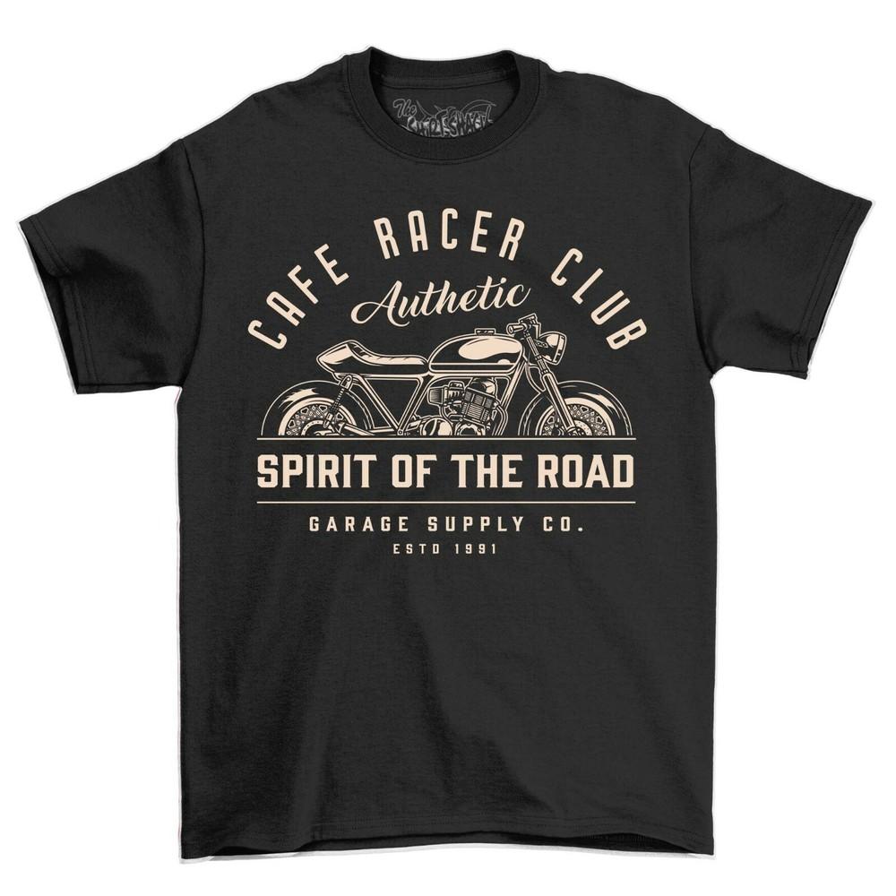 Men's Café Racer Club T-Shirt Authentic Motorcycle Vintage Motorbike Mens Shirt