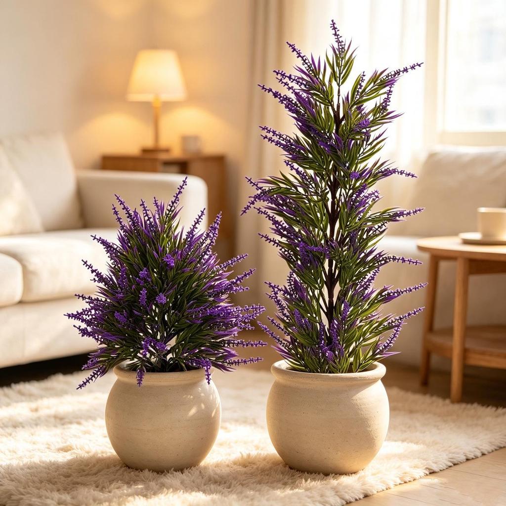 Artificial Lavender Bonsai Floor Stand - Popular Office Green Plant Decoration