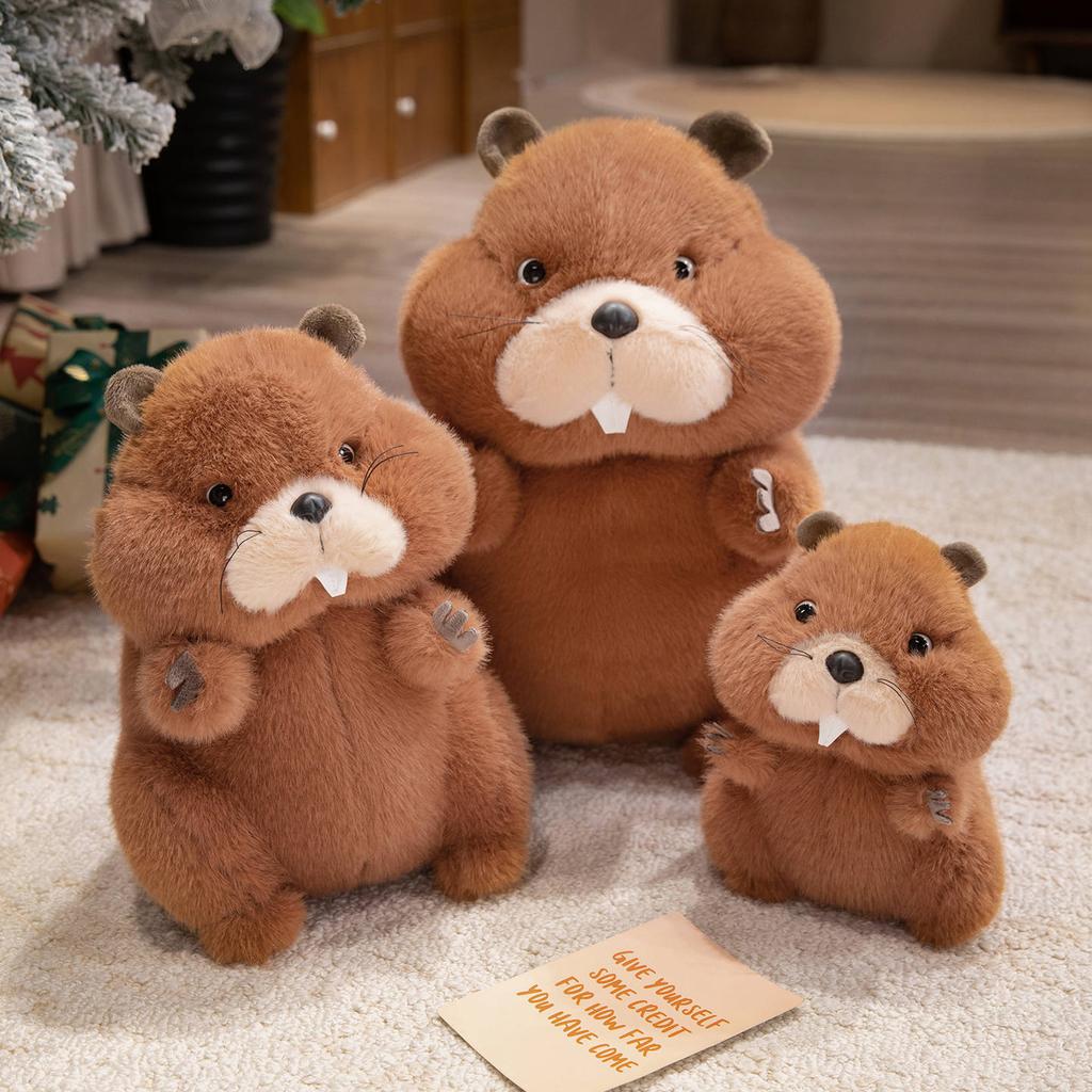 22-35Cm Chubby Marmot Plush Toys Fluffy Cartoon Screaming Groundhog Doll Warm Children Appease Doll Lovely Home Decor Girls Gift