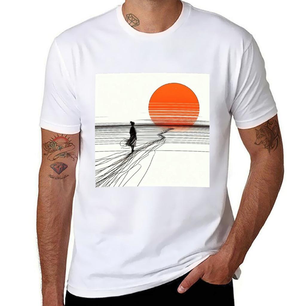 Sonnenuntergang Tshirt Sports Casual Short Sleeve Cotton Tee