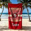 San Francisco Football Fan Personalized Text Beach Towel Soft Durable Quick-Dry Perfect for Traveling Yoga Camping and Swimming