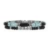 Vintage Black Agate Volcanic Stone Beaded Bracelet Summer Vacation Style Men's Natural Stone Stacked Bracelet