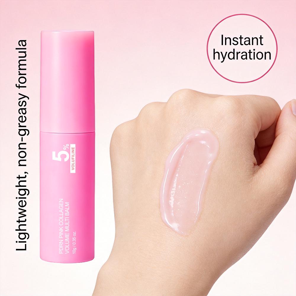 Volumizing Moisturizing Stick: Creamy Texture for Face, Neck, Lips. Pre-makeup Skincare, Long-lasting, Natural Finish.