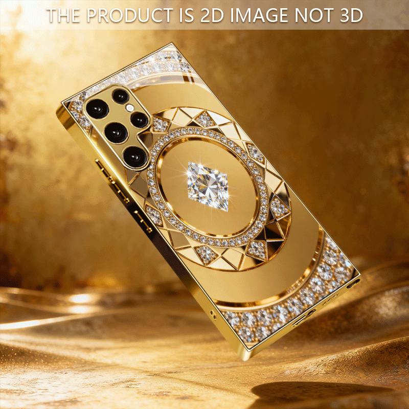 Die neue goldene, luxuriöse Glas-Handyhülle mit Kristallmuster, geeignet für Samsung-Modelle wie S26/S25/S24/S23/S22/S21/S20.