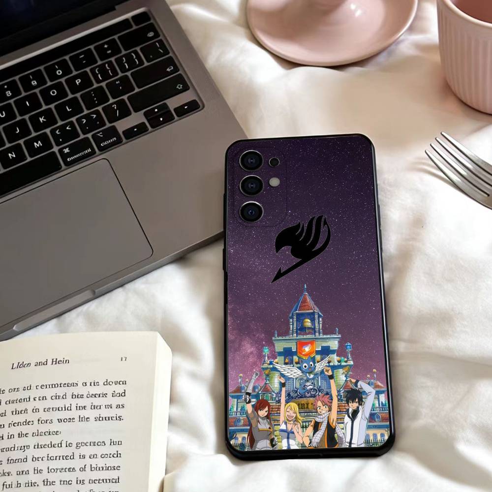 F-Fairy Comics TailS Anime Phone Case For Samsung S25,24,23,22,30,21,10,9,Ultra,Plus,Lite,FE,4,5 G Soft Black Case