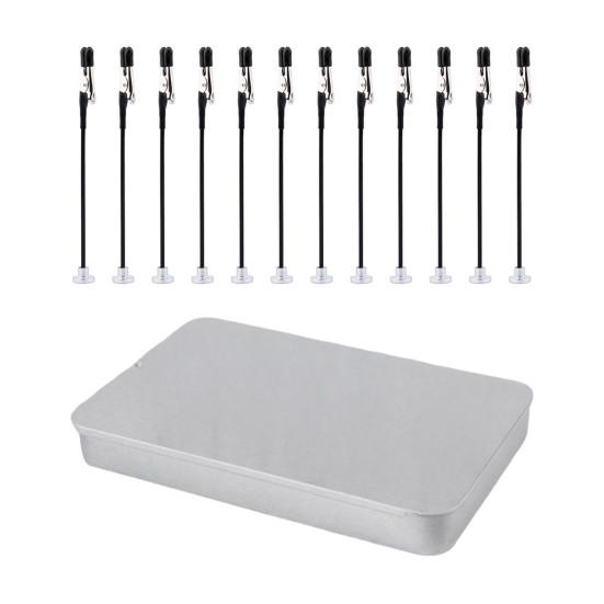 

1 Набір Магнітних Допоміжних Рук для Паяльної Станції з 12 Магнітними Гнучкими Затискачами Міцний Сталевий Ящик Тримач для Паяння, Моделювання, Фарбування, PCB срібний