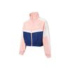 Color Block Zip Stand Collar Vintage Sports Jacket Women Jacket Apricot Red 532686-26
