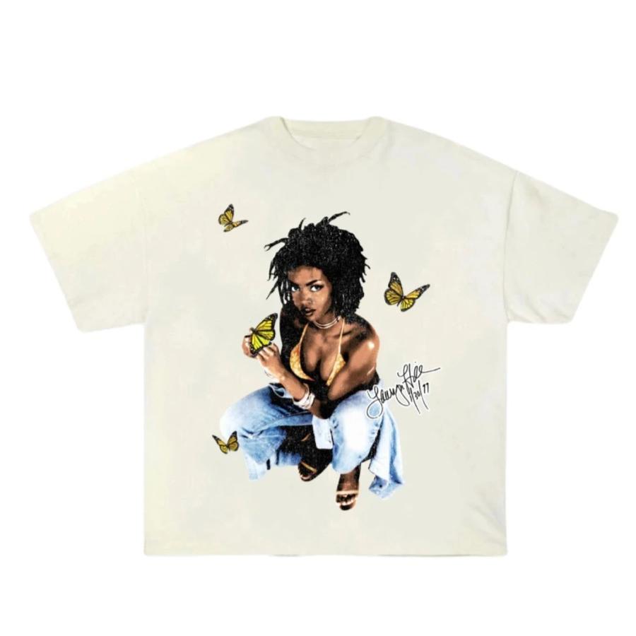

2026 Round Neck Clothing Loose Tops Trend Fashion Singer LAURYN HILL TShirt Unisexs Womens Cotton Tee Summer Casual Short Sleeve 4XL
