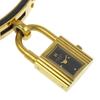 Hermes Kelly Watch Watches blackDial Plated Gold/leather Quartz Analog Display Women Used