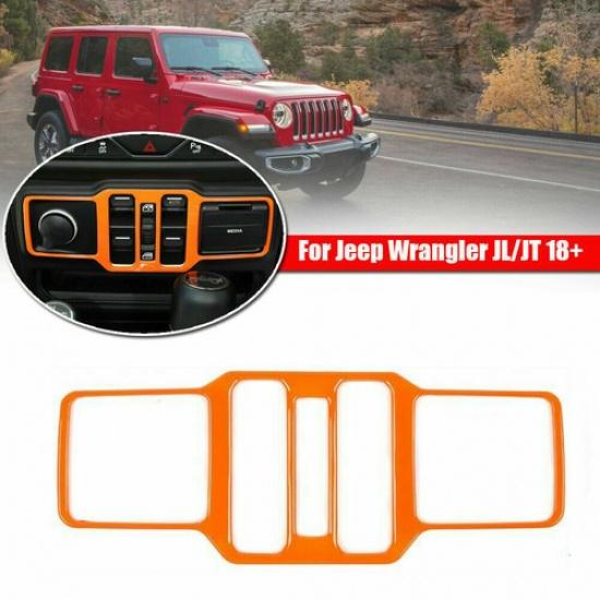 Window Control Switch Button Cover Trim Orange For 2018-22 Jeep Wrangler JL JT