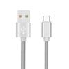 Cable metal tresse type c pour oppo reno chargeur usb 1m reversible connecteur syncronisation nylon (argent)
