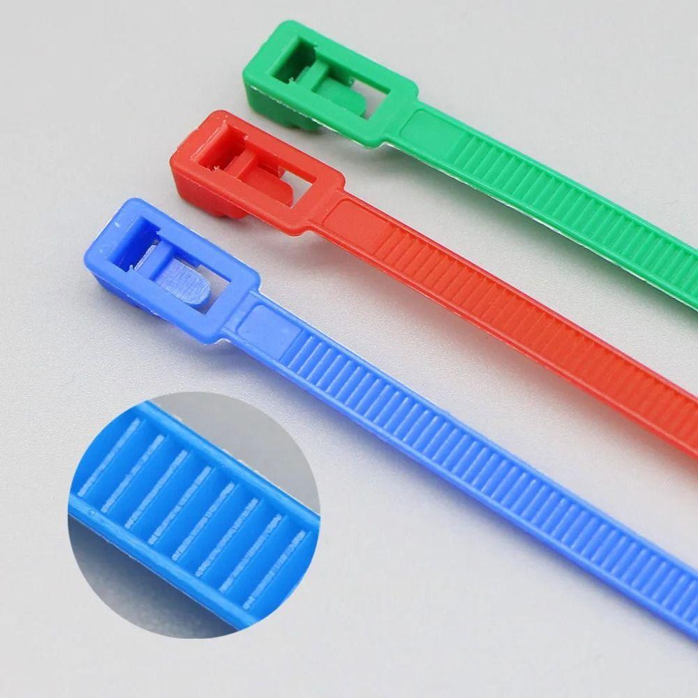 100pcs Random Colors Bundle Belt Reusable Strapping Tape Household Goods Cable Ties Garden