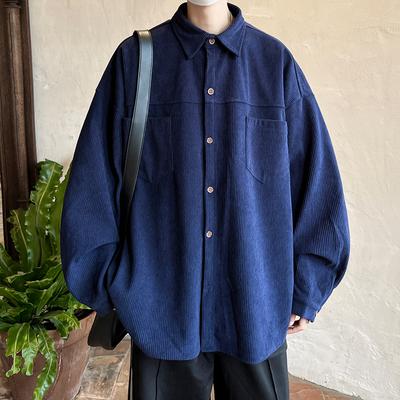 Spring Loose Casual Shirts Men Fashion Lapel Button All-match Solid Shirts Coats Men's Clothing Long Sleeve Tops Korean Shirt
