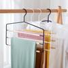 Multi-tier Iron Trouser Rack,Traceless Drying Rack for Home Organization,Multi-functional Wood Pants Hanger for Towel Scarf, 1Pc