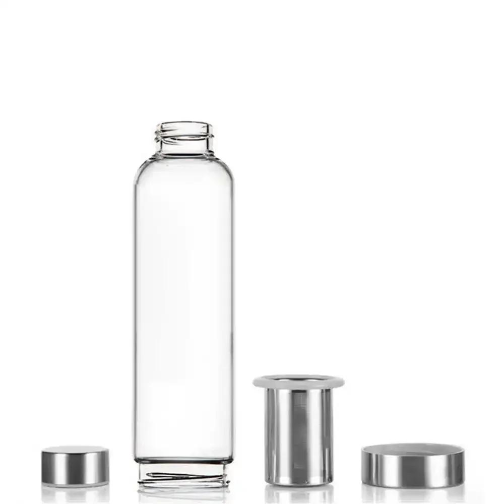 550ml Sports Glass Water Bottle Portable Bicycle Transparent Office Bottle High Temperature Resistant Water Bottle Drinkware