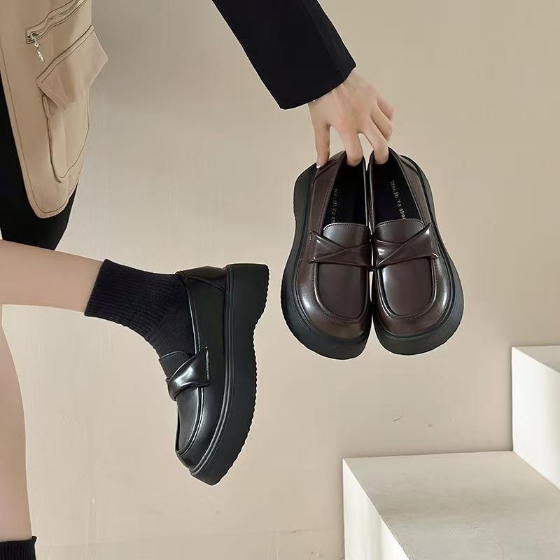 New platform muffin shoes Japanese jk British style small leather shoes