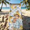 C-Curious Towel Cute For Outdoor Camping Cartoon Beach Towel George Super Absorbent Quick-Drying Summer Towel