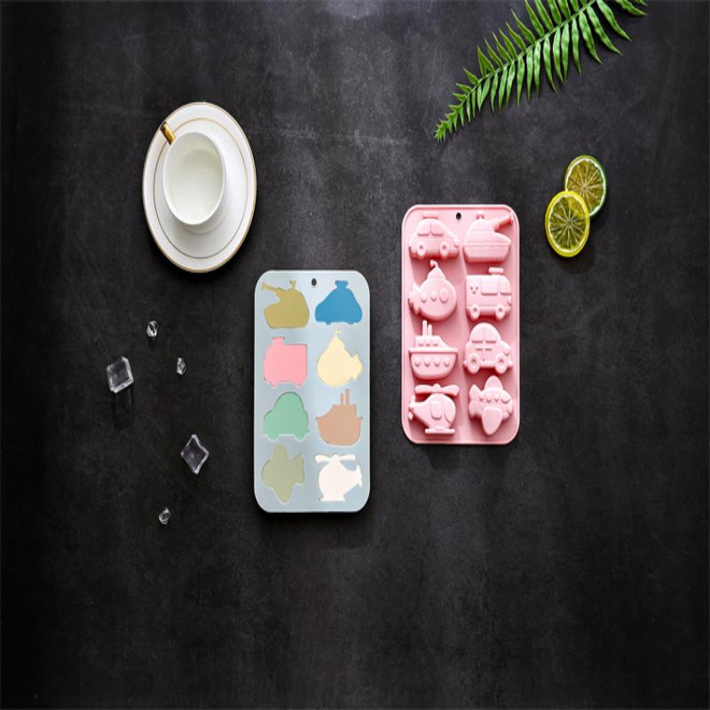 8 Cavity Transportation Theme Silicone Molds Car Airplane Ship Shaped Candy Mold Candy Chocolate Baking Accessories