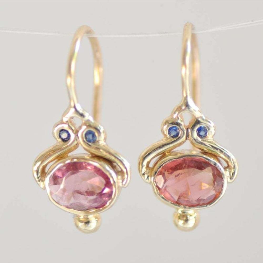 18k Gold Plated Vintage Red Gemstone Earrings Women Elegant European American Engagement Jewelry