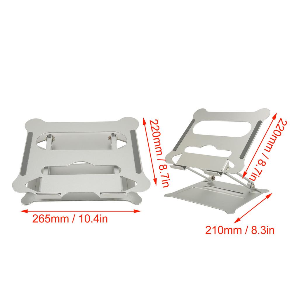 Laptopständer Wärmeableitung Verstellbarer Winkel Tragbar Silber Laptopständer Aluminiumlegierung für Schreibtisch
