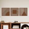3 Pcs Minimalist Abstract Wall Art Modern Boho Half-circle Line Hollow Out Wall Decor Rustic Geometric Hanging Sign for Living Room Bedroom Office