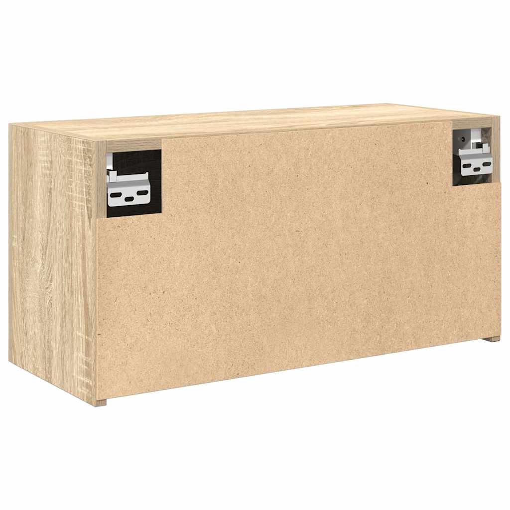 Badezimmer-Wandschrank Sonoma Eiche Optik 60 x 25 x 30 cm Spanplatte