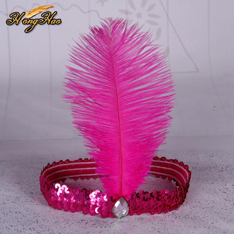 

Детская красочная повязка на голову с перьями и пайетками для индийских представлений