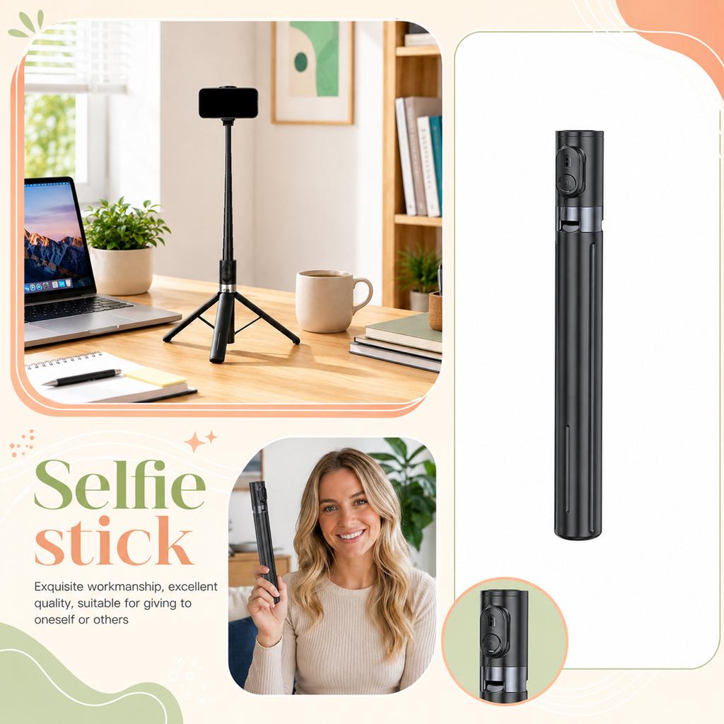 Selfiestick Statief voor Smartphone en Camera, Draagbaar Telefoon Statief Stand