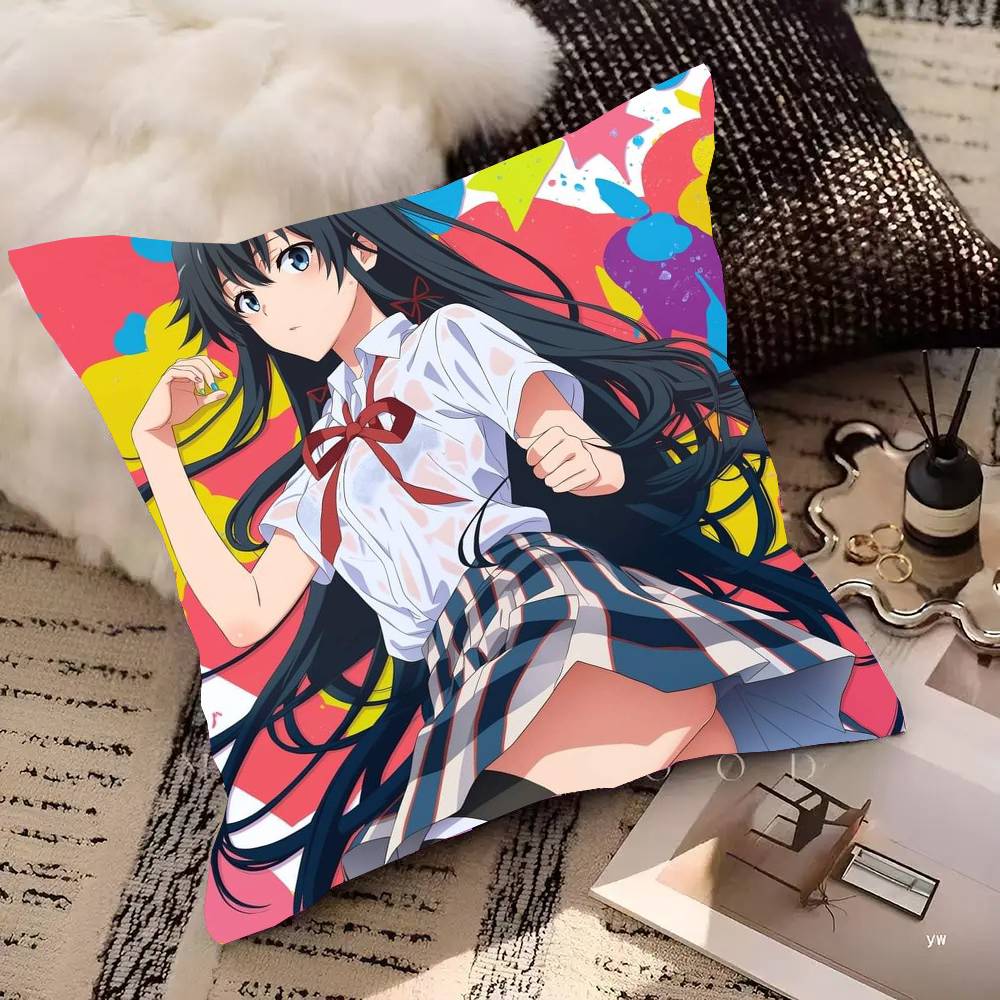 Yukinoshita Yukino Anime My Teen Romantic Comedy SNAFU Pillow Case Fashion Square Pillowcase Bedroom Sofa Room Ins Decoration