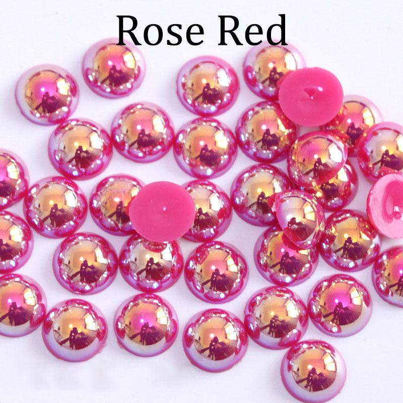234568101214 Mm Ab Color Imitation Pearls Craft Half Round Flatback Beads For Jewelry Making Nail Diy Decoration