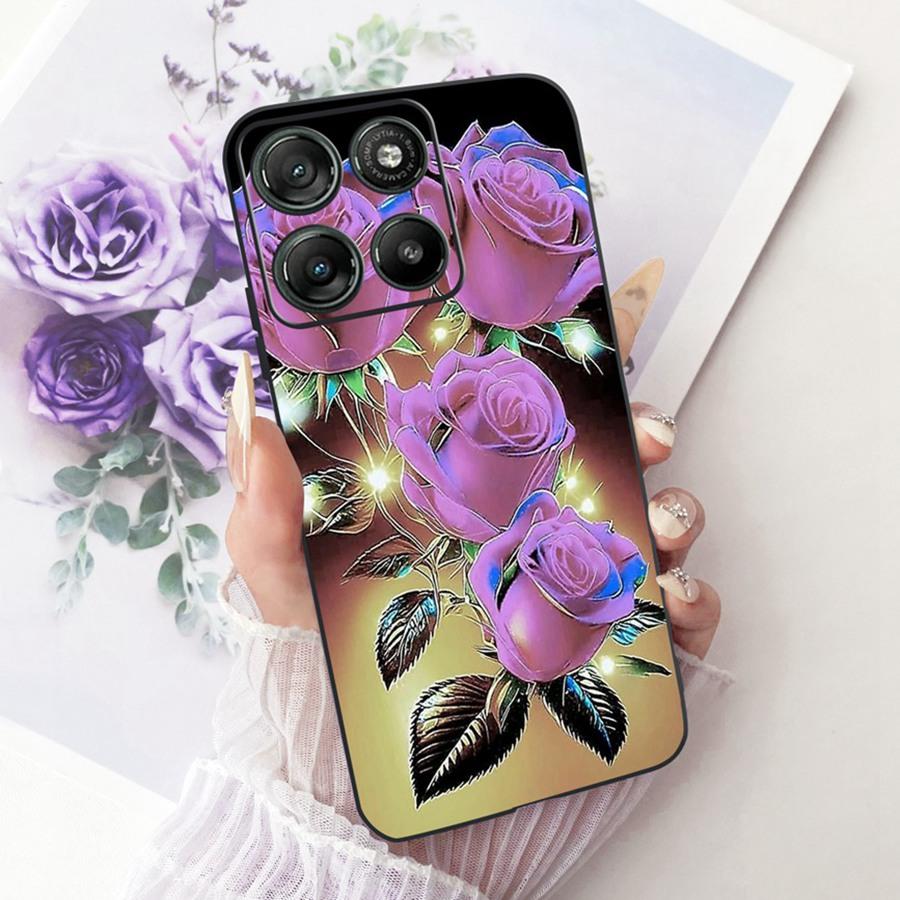 For Motorola Moto G67 MotoG77 Case New Luxury Painted Cover Black Silicone Soft Phone Case For Moto G77 G 67 Back Cover Bumper