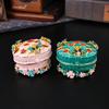 Enamel Craft Bee Honeycomb Lace Storage Box Jewelry Box Ring Stud Earrings Necklace Box Dresser Ornament