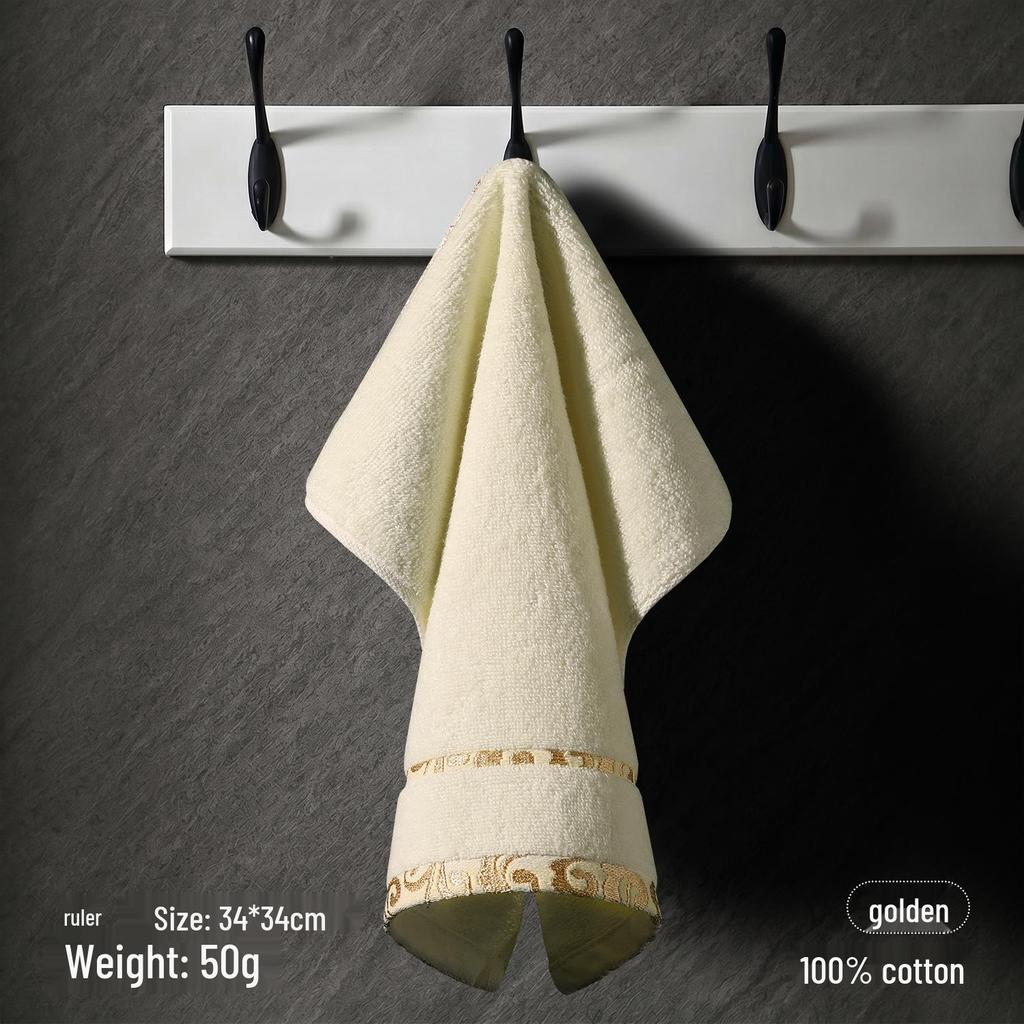 Pure Cotton Square Towel - Thick, Soft, Solid Color for Kids' Face Wash & Kindergarten Use