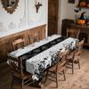 Halloween pumpkin lanterns, bat, dead tree, castle, spider web tablecloth, suitable for rectangular and circular dining tabl,kdj