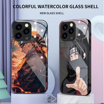 Pouzdro z tvrzeného skla Naruto s potiskem kreslené postavičky Ochranný kryt Měkké pouzdro Skořepina pro iPhone Samsung