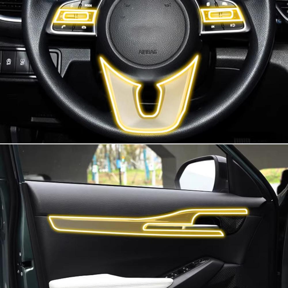Car Transparent TPU Pre Cutting Film For Kia Seltos 2023-2026  Dashboard Multimedia Navigation Anti-Scratch PPF Protection Cover