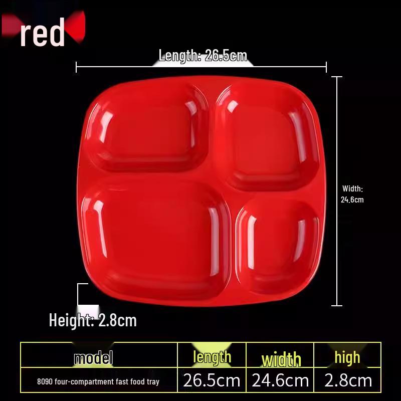 Melamine Tableware: 3, 4, and 6-Compartment Plates and Bowls for School Cafeterias
