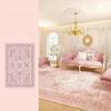 VIKAMA Weicher rutschfester Teppich, Rosa Persischer Vintage-Teppich Geeignet für Schlafzimmer-Bodenmatten, Dekorativer Teppich Ideal für Kinderzimmer