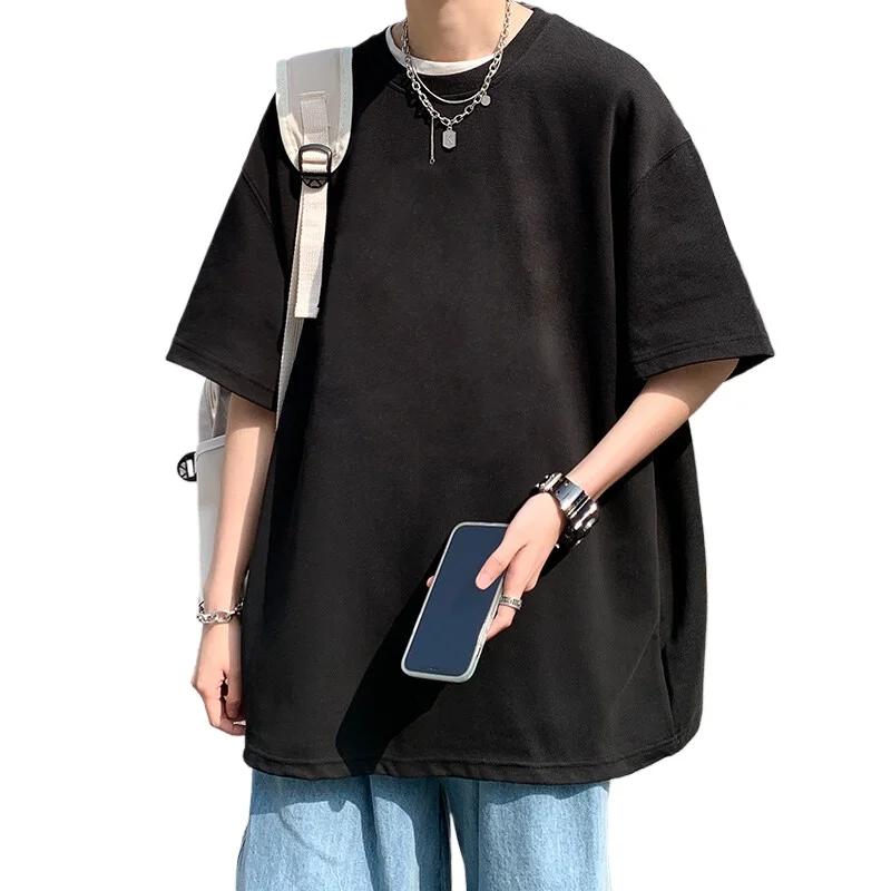 Men's Cotton T-shirts White Funny Mens Oversized T Shirt Dinosaur Print Summer Casual  Tee Shirts for Men Male
