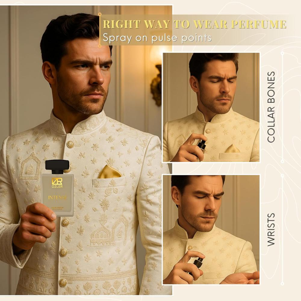 Intens | De Lungă Durată Și Proiecție Puternică EDP 100ml | cu Șofran, Lemn de Agar(Oud), Vanilie | Lemnos & Picant Parfum de Lux Premium pentru Bărbați