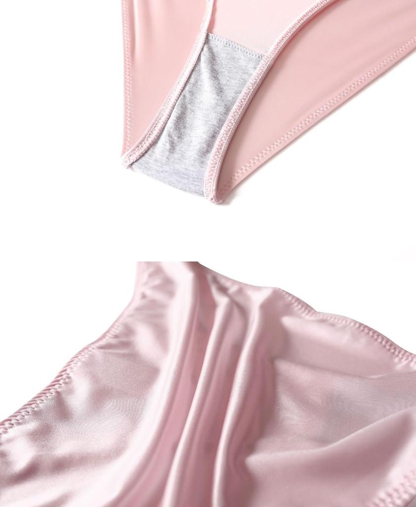 NICE SELECTION Sexy Satin-Dessous mit Kette und Strings Damen Schritt, Slips, (M, SCHWARZ)