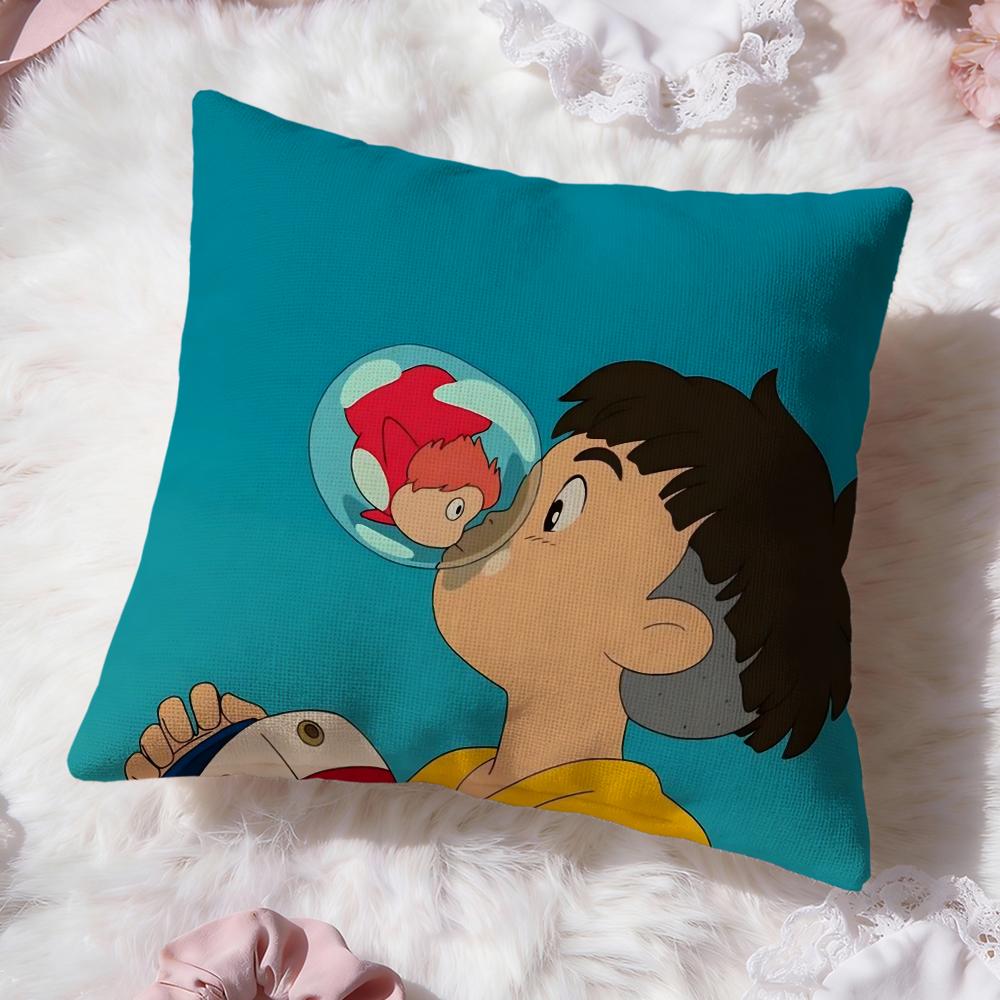 

Cute P-Ponyo Cartoon Cushion Cover Premium Comfort Reversible Pillow Cove -Two in One Design for Any Room & Car Interior 30cmx30cm