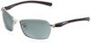 SHIMANO HG-065P Polarized Fishing Sunglasses, Water-Repellent Metal Fishing Glasses, PC Gloss Silver & Transparent Brown Smoke