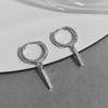 Men's and Women's High-End Silver Hoop Earrings with Niche Design - Stylish and Handsome Fashion Pendant Earrings