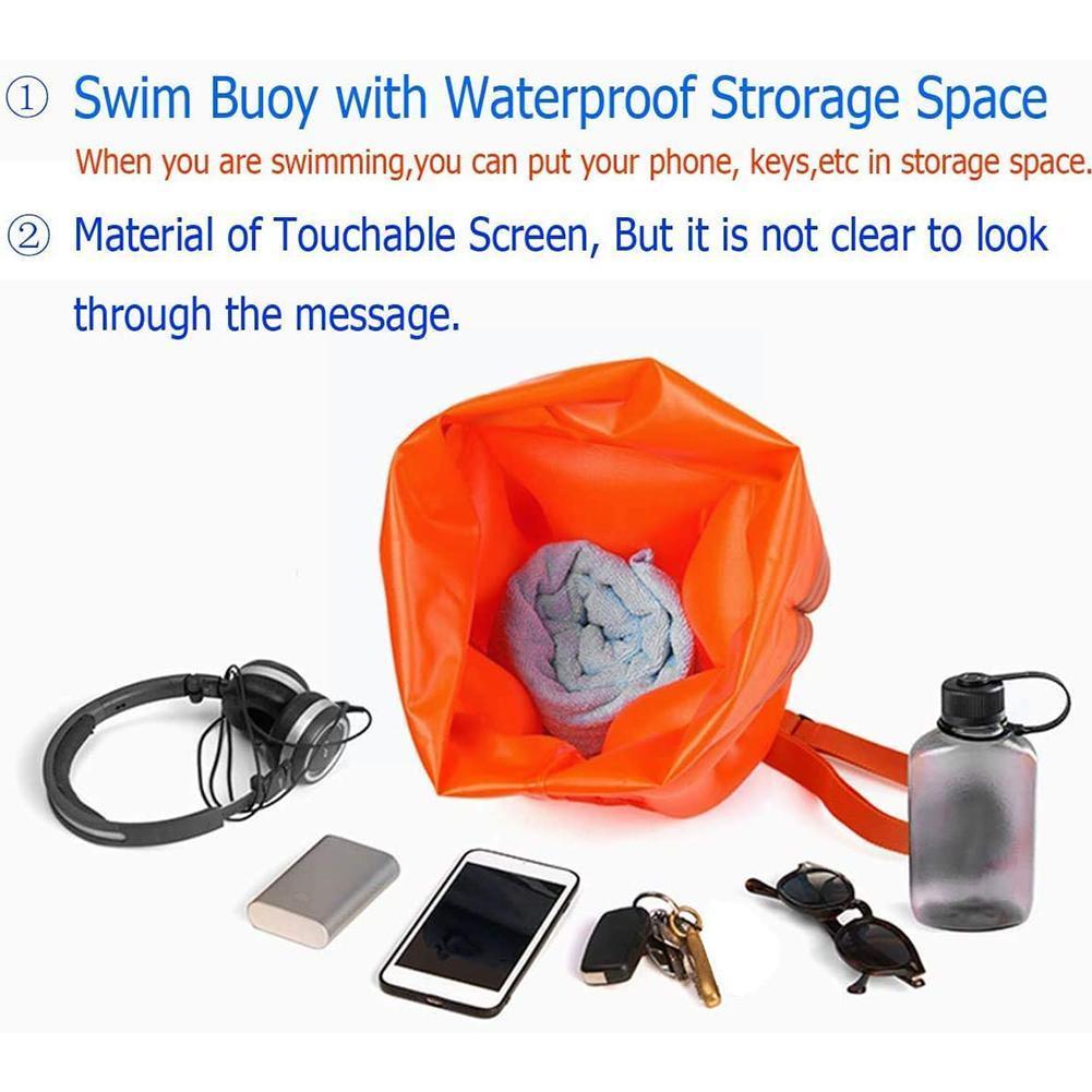 Outdoor Safety Swimming Buoy Swim Float Bag with Waist Belt PVC Lifebelt Storage Bag for Water Sports Waterproof Multi-func L1N6