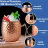 Cocktail Wine Cup Moscow Mule Mug 550ML Stainless Steel Hammered Copper Plated Beer Cup Coffee Bar Tools Drinkware for Ramadan