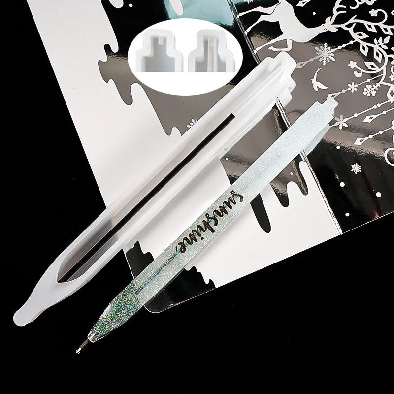 Transparent Pen Silicone Mould Set DIY Ballpoint Pen Mold Epoxy Resin Molds for Jewelry Casting Transparent Pen Holder Making